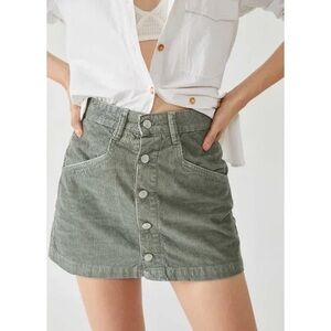 5/$20 Free People Ray Corduroy Mini Skirt Green 6
